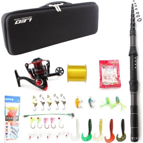 Multifunction fishing rod set 1.8m 2.1m 2.4m 2.7m 3.0m Spinning Rod and Spinning Reel Lures line Hook Fishing tackle bag