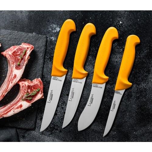 Lazbisa Knife Set Meat Bread Fruit Vegetable Knife Sets Kitchen Knife Set Meat Sacrifice Butcher Knife Gold Series Set of 4