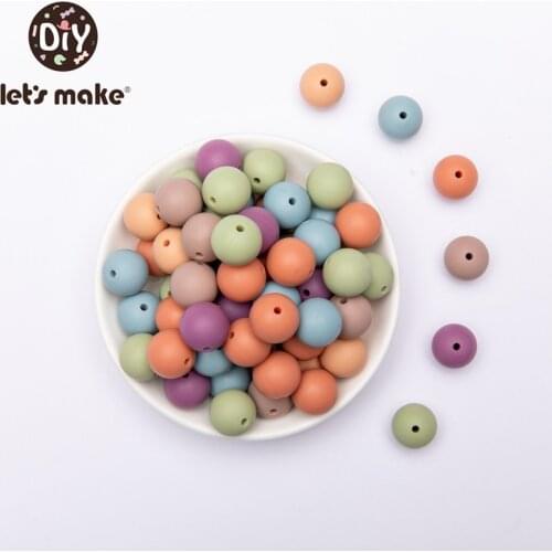 Lets make 20mm silicone beads Set Food Grade Round teether Jewelry Making Necklace Baby Teething Nurse Gifts Chewable Beads