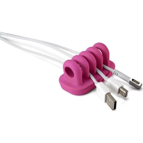 Desktop Cable Management for power cords and charging accessory cables (Pink)
