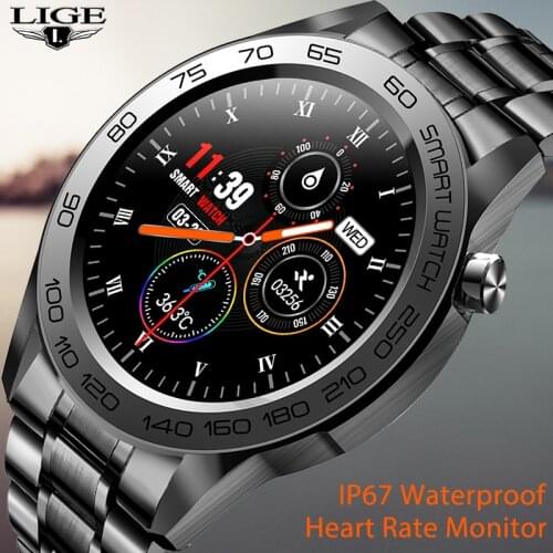 2021 LIGE New Luxury Smart Watch Men Outdoor Sport Fitness Smartwatch Waterproof Full Touch Bracelet Women Clock For Android IOS
