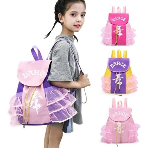 New Arrivals Kids Girls Princess Dance Backpack Bag Children Fashion Lace Shoulder Dance Latin Ballet Gym Bags Large Capacity