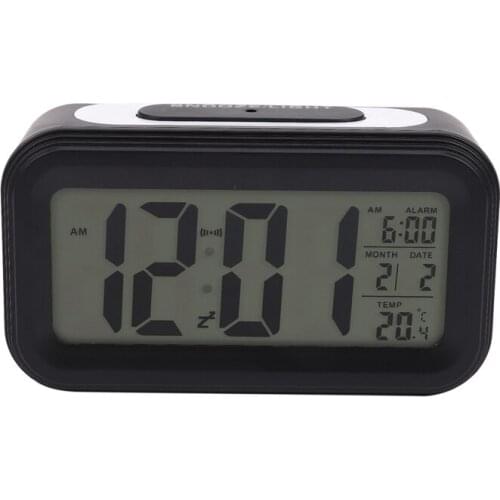 [Upgrade Version] Battery Operated Alarm Clock,Electronic Large Lcd Display Digital Alarm Clocks With Snooze,Backlight,Night Lig