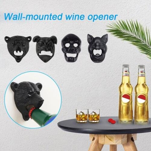 Bottle Opener Rustic Vintage Style Cast Iron Wall Mounted Kitchen Supplies For Home Ornament Dropship Kitchen Tools & Gadgets