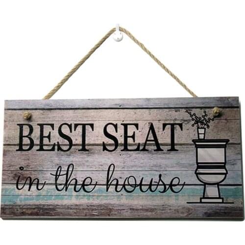 OYEFLY Printed Wood Plaque Sign Wall Hanging Sign Best Seat in The House Wall Art Sign Size 11.5'' x 6