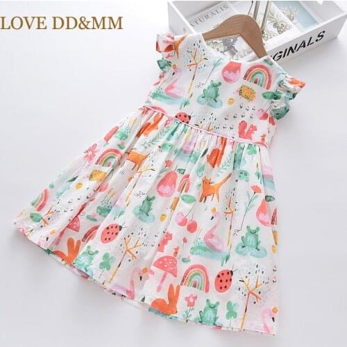 LOVE DD&MM Girls Dresses 2021 Summer New Sweet Baby Party Costumes Sweet Animal Print Dress For Girl 3-7 Years