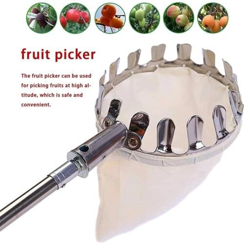 Portable Fruit Picker High-altitude Fruit Picker Head Basket Metal Farm Vegetable Fruit Catcher Agricultural Garden Picking Tool