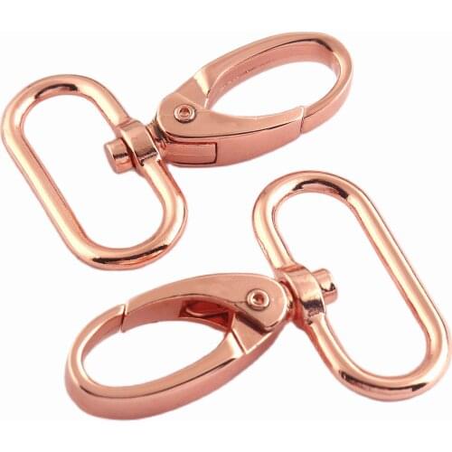 Swivel clasps Rose gold Oval Ring Lobster Clasp Claw Push Gate Trigger Clasps Swivel Snap Hooks For keychain or backpack