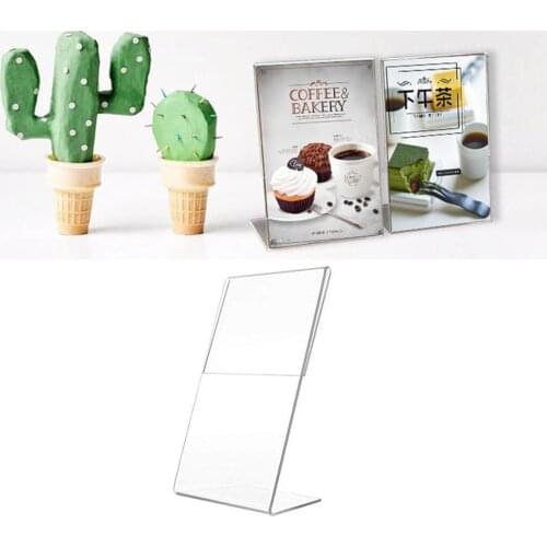 A6 Transparent Acrylic Display Stand Desk Shelf Box Storage Stand Business Holder Desktop Office Display Accessories Card U7A3