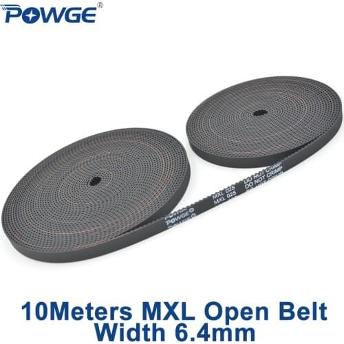 POWGE Trapezoid MXL Timing belt width 6.35mm 6mm 0.25inch Neoprene with fiberglass Core MXL Open Timing Belt 3D printer 10meters