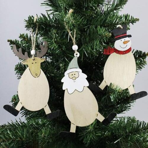 Christmas Ornaments Gift Tree Wooden Pendants Ornaments Tree Hanging Ornament Christmas Decorations for Home New Year Gifts