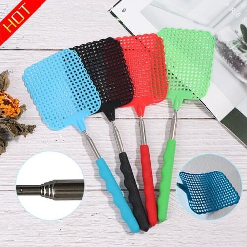 Garden Supplies Fly Swatters Telescopic Extendable Fly Swatter Prevent Pest Mosquito Tool Flies Trap Retractable Swatter