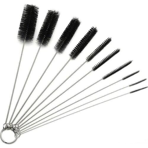 10Pcs/Set Baby Bottle Cleaner Brush Milk Bottle Clean Supplies Household Cleaning Nipple Bottle Brush Tube Pipe Straw Brushes