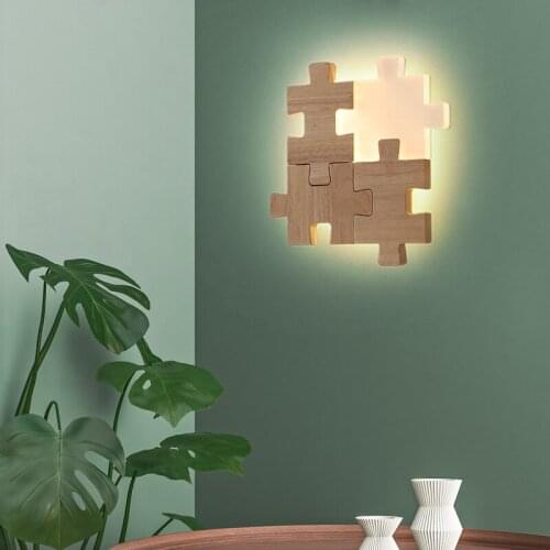 Nordic Puzzle Led Wall Lamp Modern Loft Deco Living Room Wall Sconce Bedside Wall light Study Dining Room Children Bedroom Lamp