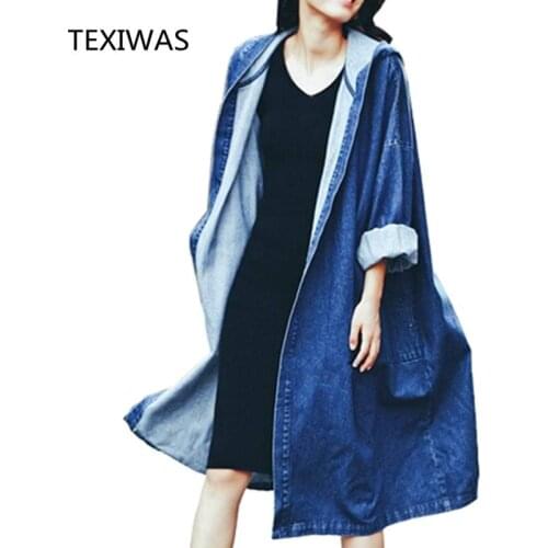 Женские джинсовые тренчи TEXIWAS China At AliExpress