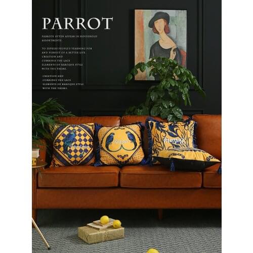 High Quality Baroque Cushion Cover Velvet Throw Pillow Cover Sofa Lumbar Yellow Pillowcase Tassel Home Decor Fall Pillow Case