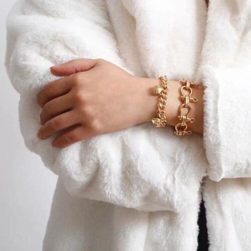 UODCM European And American Fashion Jewelry Personality Alloy Skull Bracelet Two-piece Fashion Ins Net Red Exaggerated Jewelry