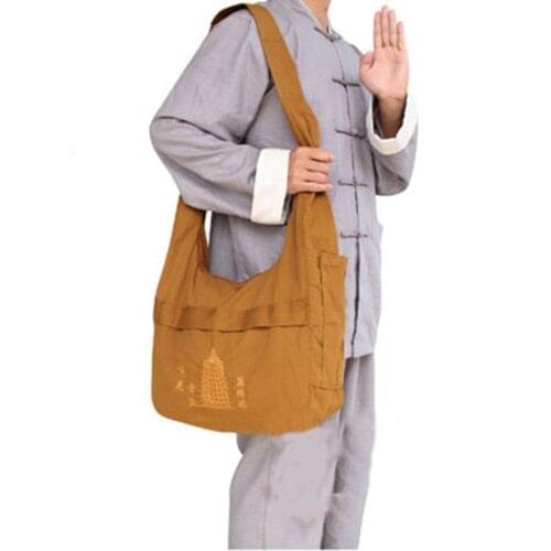 Buddhism Monk package Lohan lay Canvas Shoulder Bag Crescent Shoulder Bag