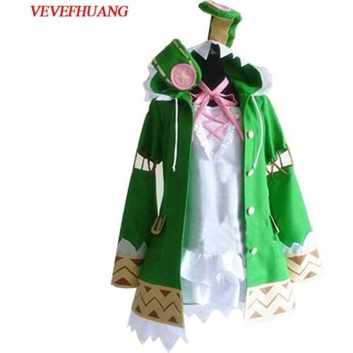 VEVEFHUANG Anime DATE A LIVE Cos Date Live Yoshino Cosplay Costumes Green Hooded Women Girls Coat Halloween Costumes with Socks