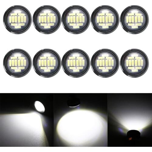 10pcs DC 12V 15W Eagle Eye LED Light 12SMD 19mm Day-time Running Backup Lights Car Auto Lamp Accessories