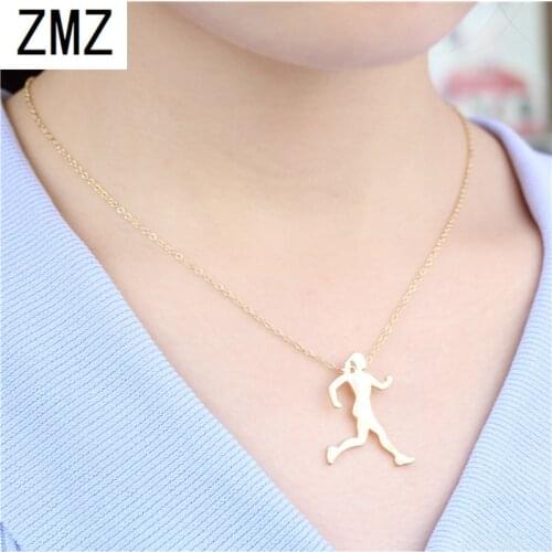 2019 European/American Popular Minimalist Athlete Running Girl Pendant Sports Outdoor Necklace Cute Lovely Gift