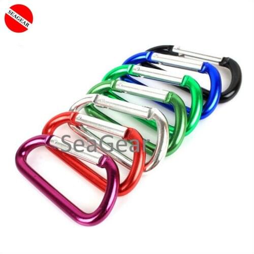 50pcs / lot SCUBA diving D shape carabiner aluminium clip carabinner accessories clip hook