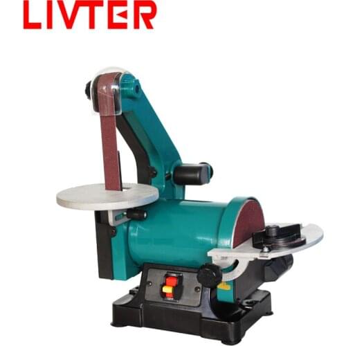 Free Shipping Desktop Woodworking Small Abrasive Disc Belt Sanding Machine Polishing Machine Metal Grinding Machine