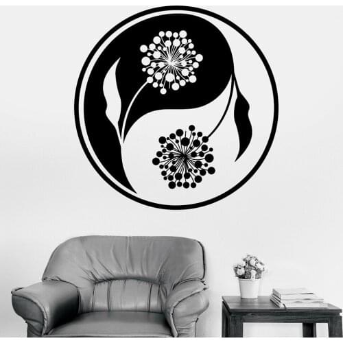 Buddha Wall Sticker Yoga Studio Decor Yin Yang Floral Flower Mandala Vinyl Art Wall Decal Home Decoration For Living Room Y989