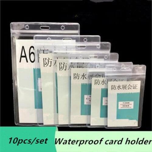 10PCS PVC ID Badge Case Clear With Transparent Card Badge Card Badge Holder Office Stationery Supplies