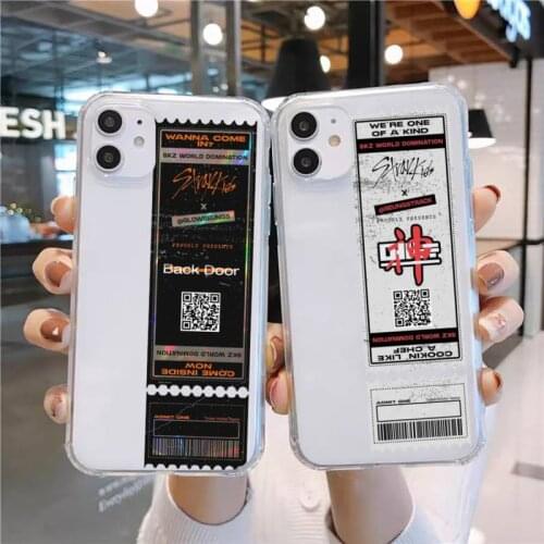Stray Kids Air tickets Design Phone Case Transparent for iPhone 11 12 mini pro XS MAX 8 7 6 6S Plus X 5S SE 2020 XR