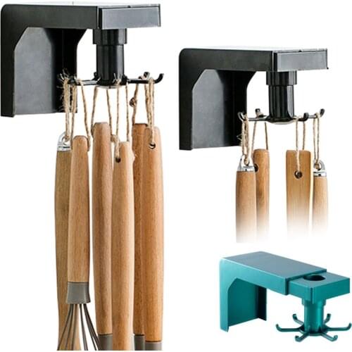 Cutlery Holder Rotatable Kitchen Cutlery Hook Adjustable Home Clothes Towel Bath Ball Hanger Rack