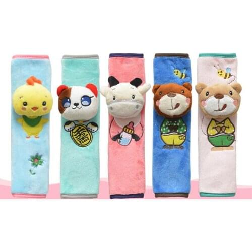 Childrens Cute Cartoon Plush Car Seat Belt Shoulder Pads Comfortable Driving Seat Belt Protecting Cover Clip Auto Accessories