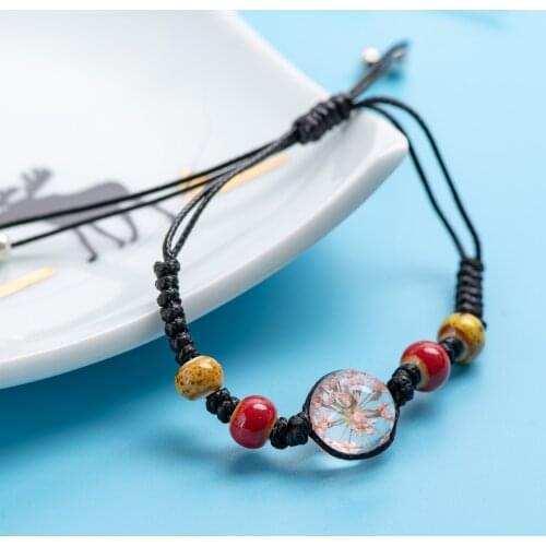 Crystal Flower in Glass Charms Bracelets Hand-made Transparency Charms Bracelets Original jewelry #EY313