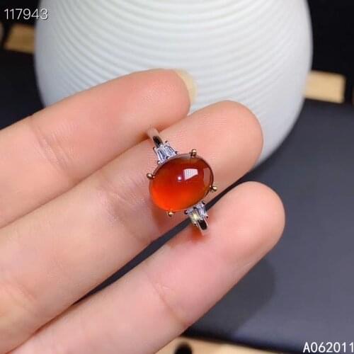 KJJEAXCMY fine jewelry natural garnet 925 sterling silver lovely gemstone women new adjustable ring support test with box