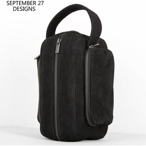 New Clutch Bag Male Genuine Leather Handmade High Quality Men Multifunctional Organizer Phone Handbag Travel Portable Hand Bag