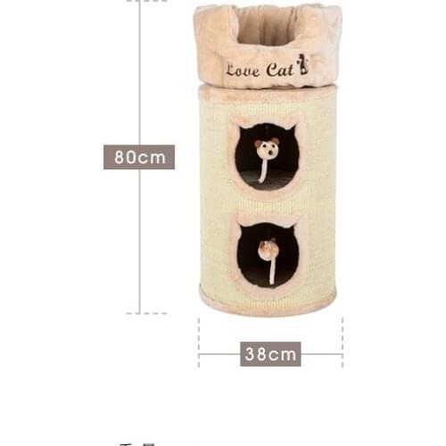 Cat Climbing Frame Comfortable And Warm Cat Litter Cat Tree One Sisal Bucket Cat House Pet Supplies