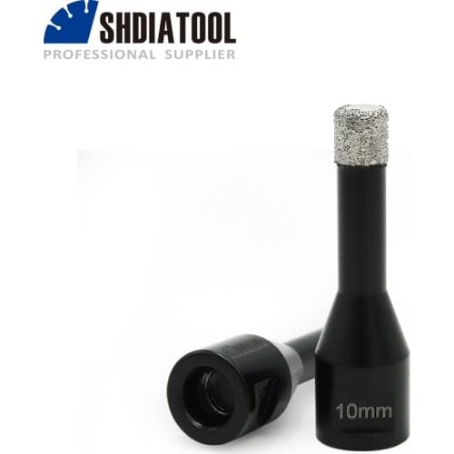 SHDIATOOL 2pcs M10 Dia 10mm Vacuum Brazed Diamond Drilling Bits Dry Drilling Core Bit For Granite Marble Tile Ceramic Hole Saw