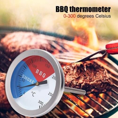 Kitchen 300 Degrees Celsius Thermometer Barbecue BBQ Smoke Grill Oven Temperature Steel Outdoor Camp Tool for Home