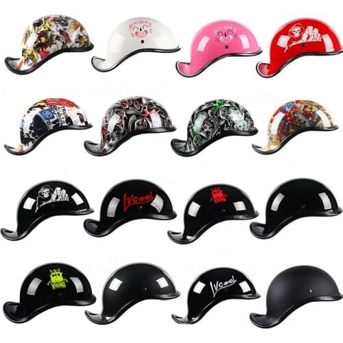 For Harley Large Tail Helmet Summer Scrambling Motorcycle Helmet Half Helmet Mens and Womens Battery Car Floating Helmet