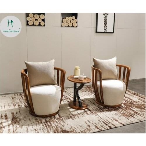 Louis Fashion Chinese Style Wooden Chairs Balcony Sofa Study Leisure North European Tiger