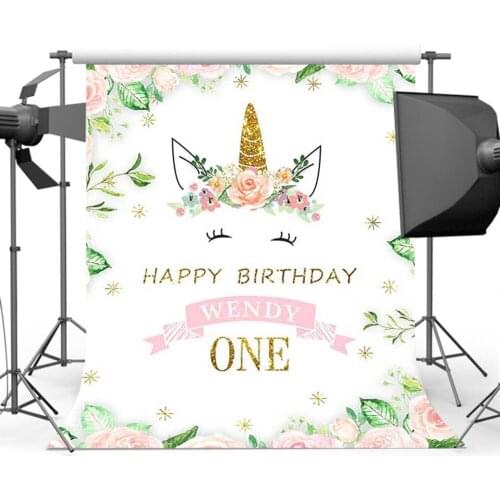 MOCSICKA1st baby Shower Photographic for Backdrop Unicorn Background for Flower Photo Studio Customize PA-040