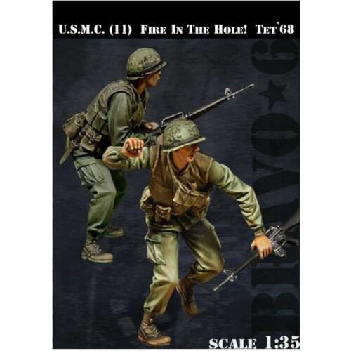 1/35 resin white model World War II American soldier model requires manual coloring of the model