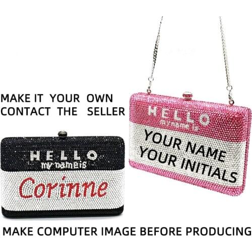 Make it your own Customize luxuries design Bridal wedding party purses women evening party diamonds name crystal clutches