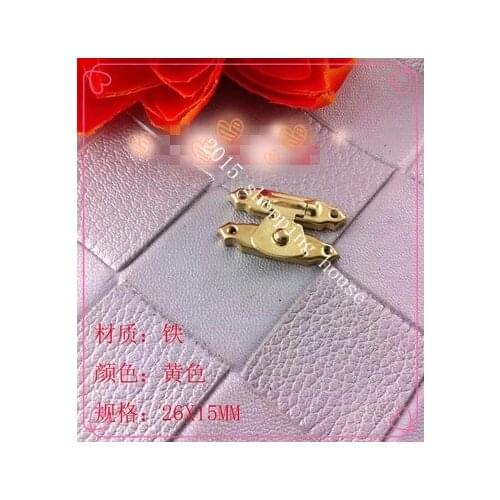 Vernier caliper small wooden box buckle yellow antique DIY wooden box hasps locks accessories 26mm*15mm