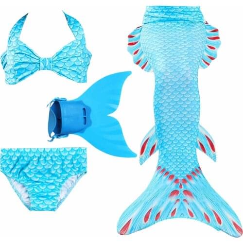 Girls Mermaid custom with monofin 4pcs / set Mermaid tail bikini little mermaid Mermaid tail zeemeerminstaart glue Sirena