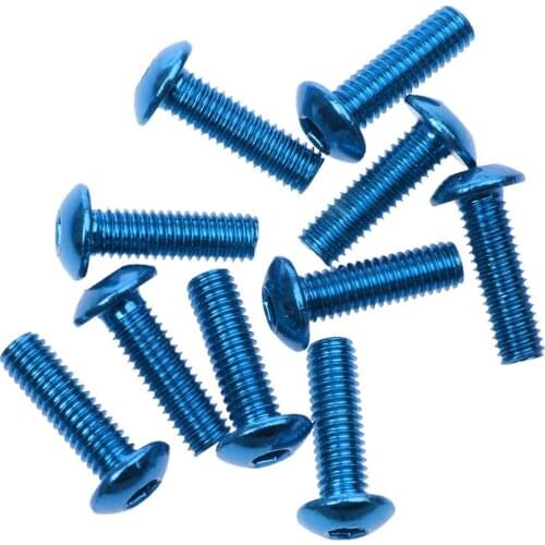 10 PCS License Plate Frame Screws Nut for Motorbike Truck ATV 20x6mm Blue Aluminium Alloy Lightweight High strength