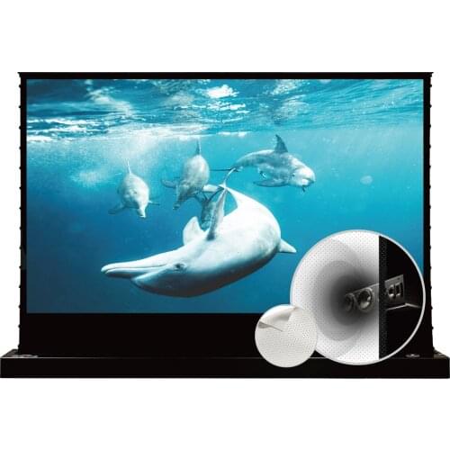 VISUALAPEX Sound Perforated Acoustic Transparent S Cinema White Electric Tension Floor Screen For Normal Projector