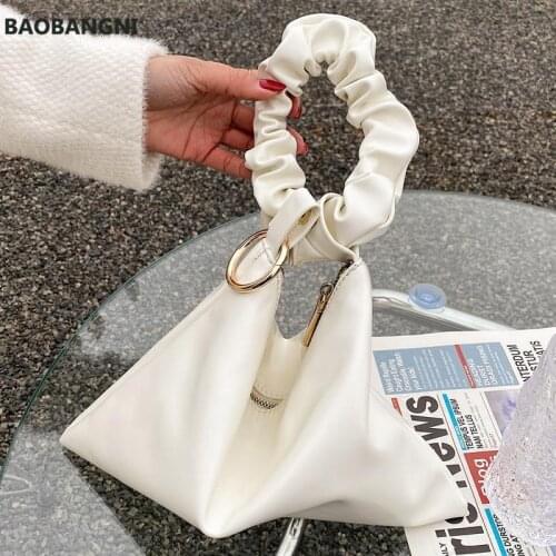 High Quality Flower Handle Tote Bags For Women Soft PU Leather Shoulder bags Handbags Purse Small