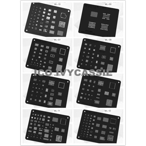 WYLIE Black BGA Stencil For iPhone 5-11Pro Max CPU RAM Nand Flash wifi Power IC Audio Reball Solder Tin Plant Net Heat Template