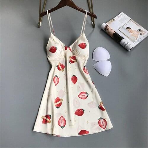 La robe du soir Korean version sweet lovely nightdress rayon sexy cushion nightdress female summer seductive party dress 2020